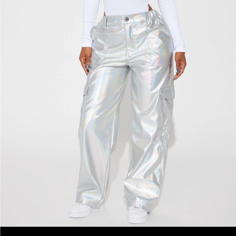 Metallic cargo pant